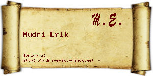 Mudri Erik névjegykártya